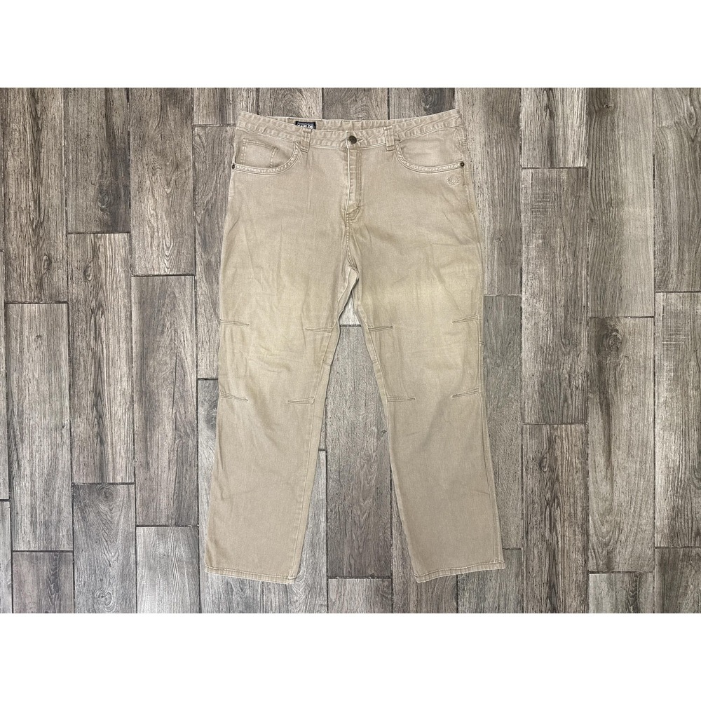 Carlos Ray Pants Mens 42x32 Khaki Tan Carpenter Workwear Utility Durable Cotton